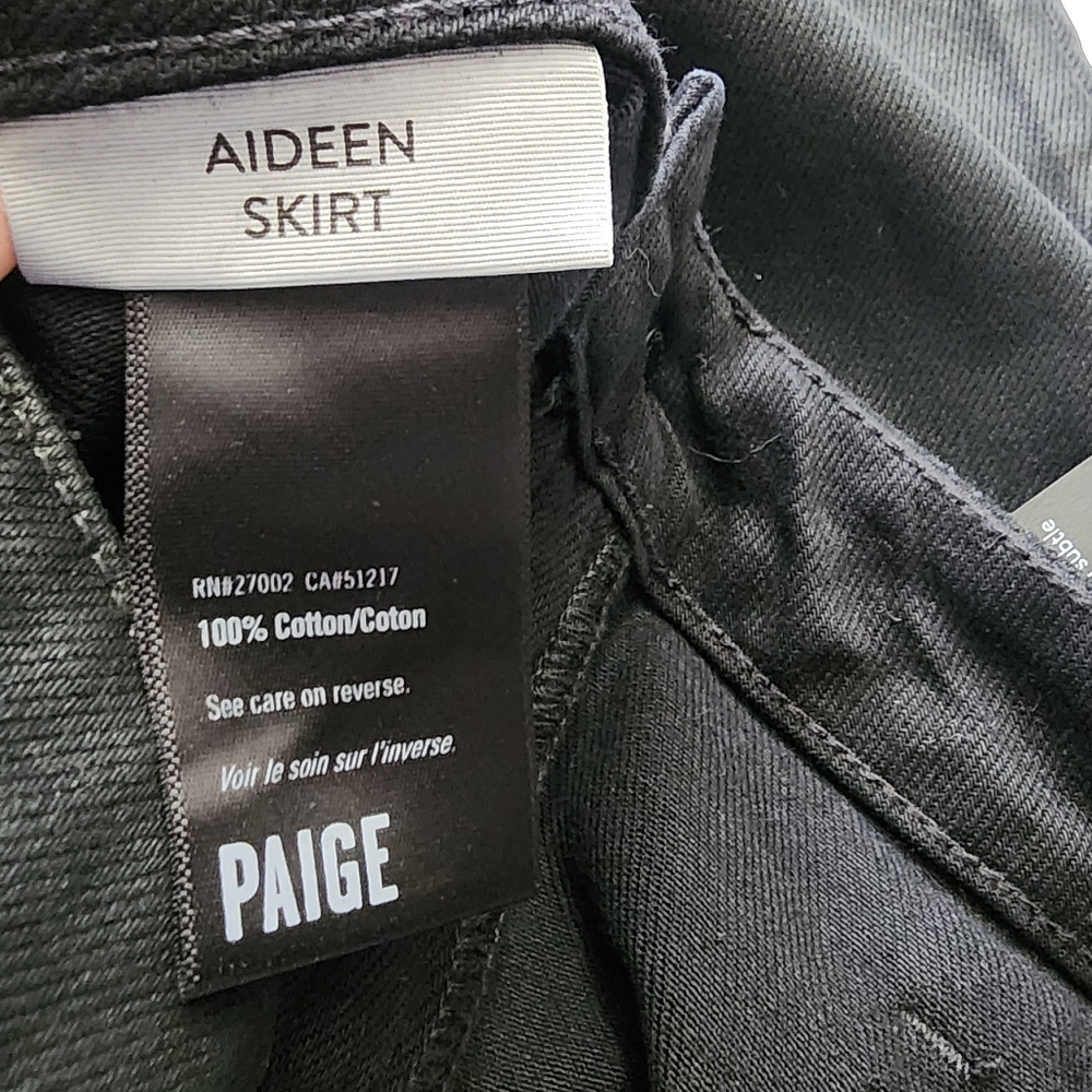 Paige Women's Aideen Mini Skirt Size 24 Black Onyx‎ coating NWT - Picture 13 of 13